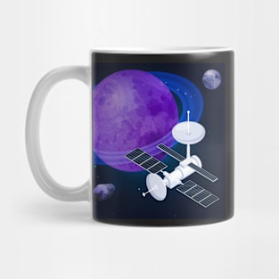 Space Orbit Satellite Composition Mug